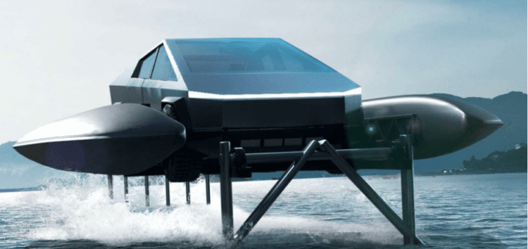 Tesla Cybertruck модифицировали в плавательное средство