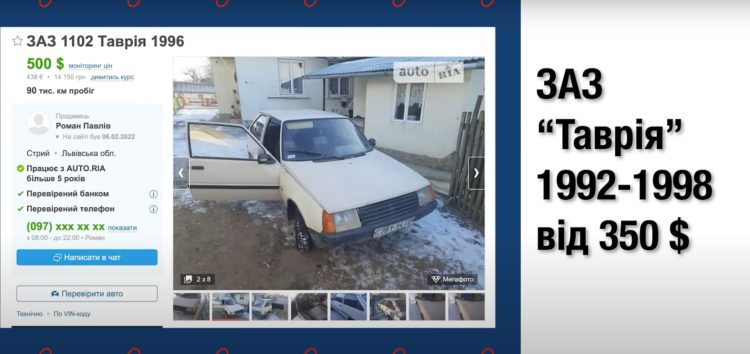 ТОП автомобілів за 500$ в Україні (відео)