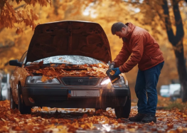 Осіннє листя псує фарбу автомобіля